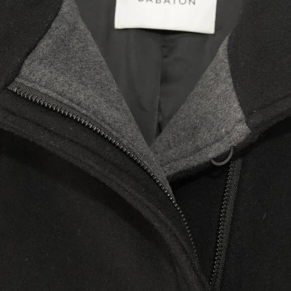 Babaton Cocoon Coat Black Cashmere Wool Funnel Neck Minimal Goth Quiet Lux Coat - Picture 13 of 16